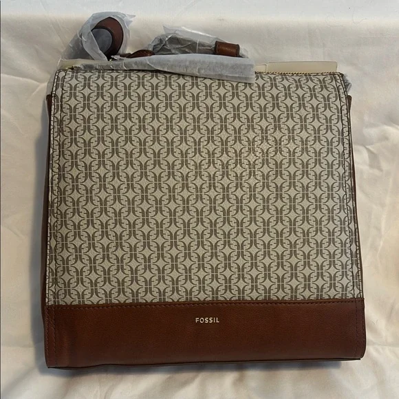 Elina Fossil Backpack Small Taupe/Tan FOSSIL Elina SHB2989939 Printed PVC Taupe/Tan Convertible SM  main image 2